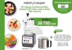 ROBOTCOUPE ROBOT KOMBINOVANÝ R 301 D ULTRA - KROUHAČ/KUTR + SADA DISKŮ 1981 ZDARMA