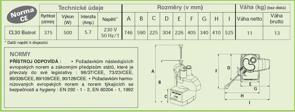 ROBOTCOUPE KROUHAČ ZELENINY CL 30 BISTRO